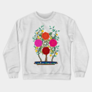 Minhwa: Peony and Citron Tree A Type Crewneck Sweatshirt